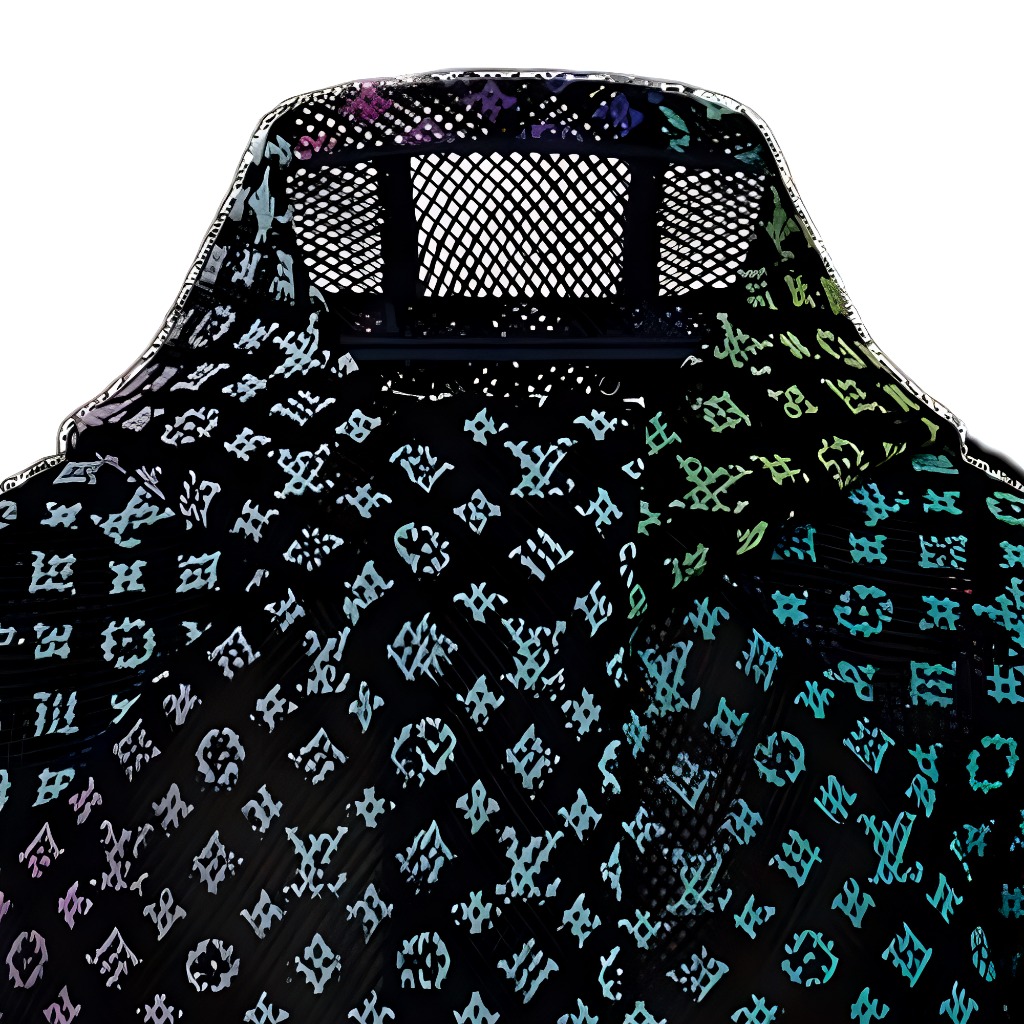 Cheap LOUIS VUITTON SS22 Jaket Hoodie Hijau Monogram Gradient Grid Pria 1A9UH1