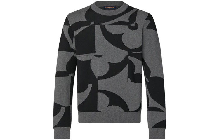 Louis Vuitton SS22 Monogram Print Pullover Sweatshirt Grey Fashion 1A9GJ6