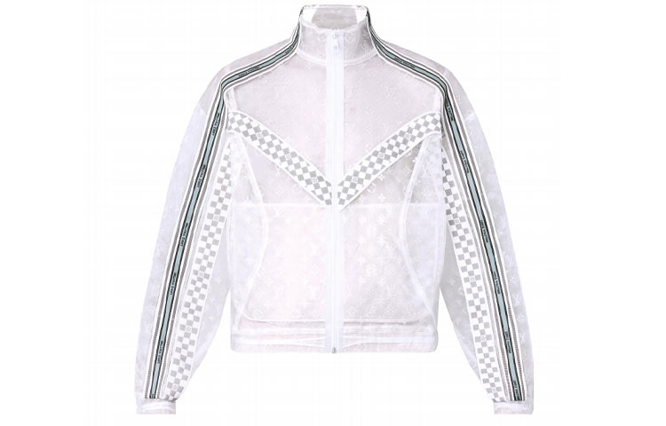 Louis Vuitton SS22 Monogram Stripe Zip Checkered Jacket White 1A9T95