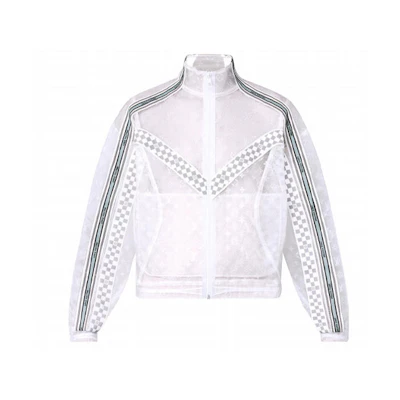 Louis Vuitton SS22 Monogram Stripe Zip Checkered Jacket White 1A9T95