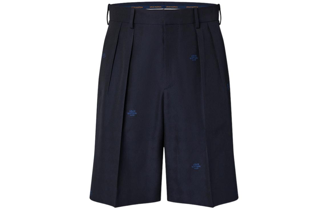 LOUIS VUITTON SS22 Navy Embroidered Logo Casual Shorts Mens. 1A9IRP