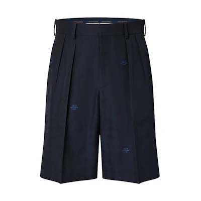 LOUIS VUITTON SS22 Navy Embroidered Logo Casual Shorts Mens. 1A9IRP