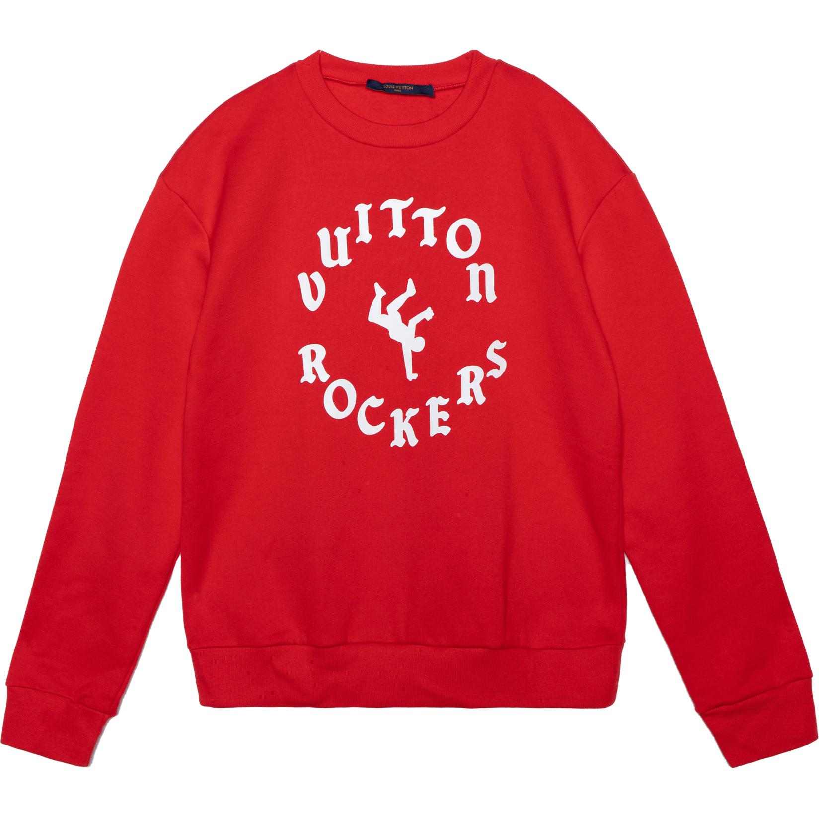 LOUIS VUITTON SS22 Red Monogram Printed Crewneck Long Sleeve Sweatshirt Men 1A9T6K