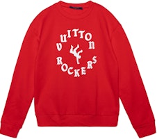 LOUIS VUITTON SS22 Red Monogram Printed Crewneck Long Sleeve Sweatshirt Men 1A9T6K LOUIS VUITTON SS22 Red Monogram Printed Crewneck Long Sleeve Sweatshirt Men 1A9T6K
