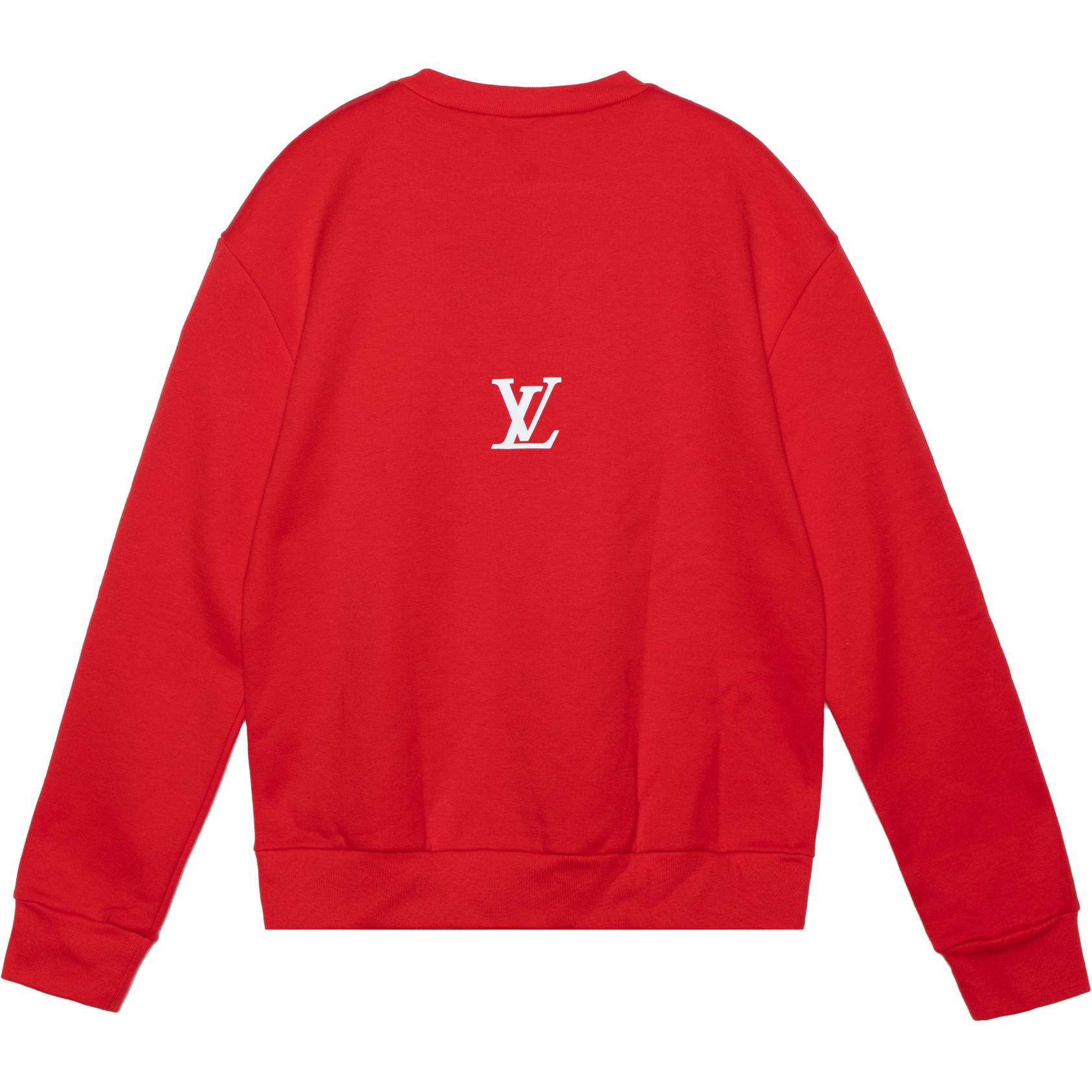 Lookbook ルイ・ヴィトン SS22 レッド モノグラム クルーネック 長袖 スウェット メンズ 1A9T6K