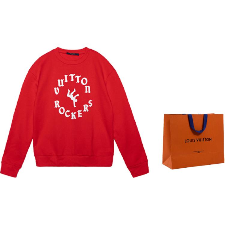 Sizing ルイ・ヴィトン SS22 レッド モノグラム クルーネック 長袖 スウェット メンズ 1A9T6K