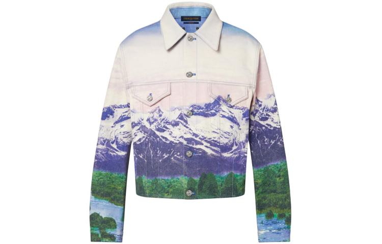 Order LOUIS VUITTON SS22 Jaket Pria Lengan Panjang Motif Scenic Multicolor 1A9T14