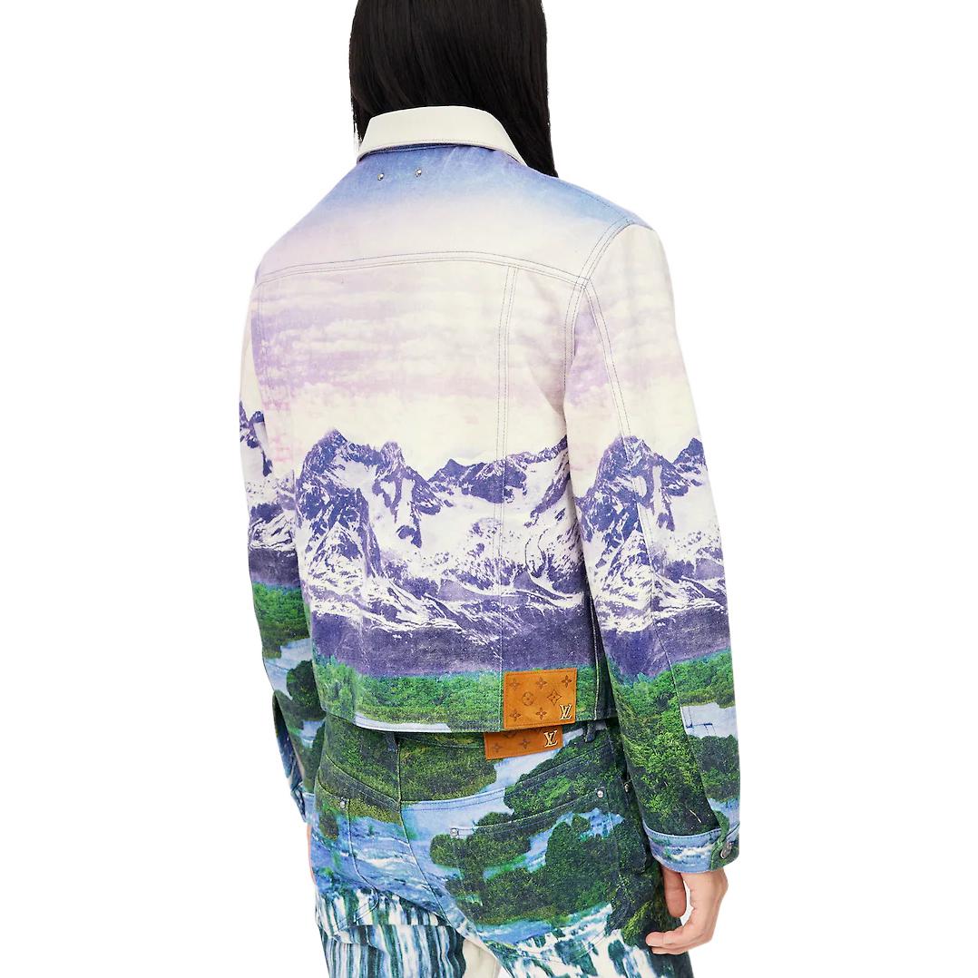 Shop LOUIS VUITTON SS22 Jaket Pria Lengan Panjang Motif Scenic Multicolor 1A9T14