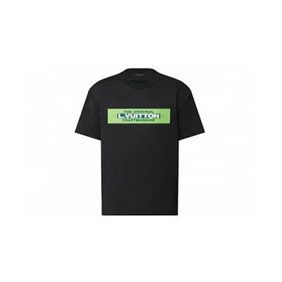 LOUIS VUITTON SS22 Solid Color Letter Print T-Shirt Black. 1A9T6Y