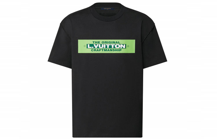 LOUIS VUITTON SS22 Solid Color Letter Print  T-Shirt Black. 1A9T6Y 圖 2