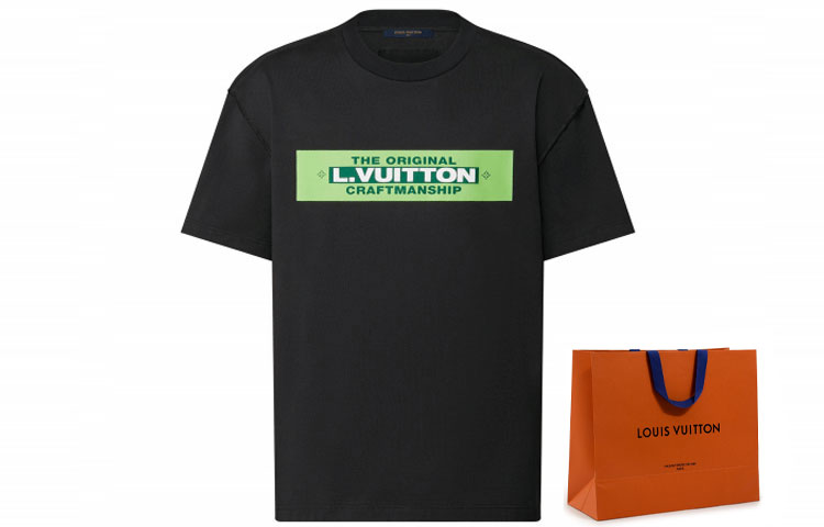 LOUIS VUITTON SS22 Solid Color Letter Print  T-Shirt Black. 1A9T6Y 圖 6