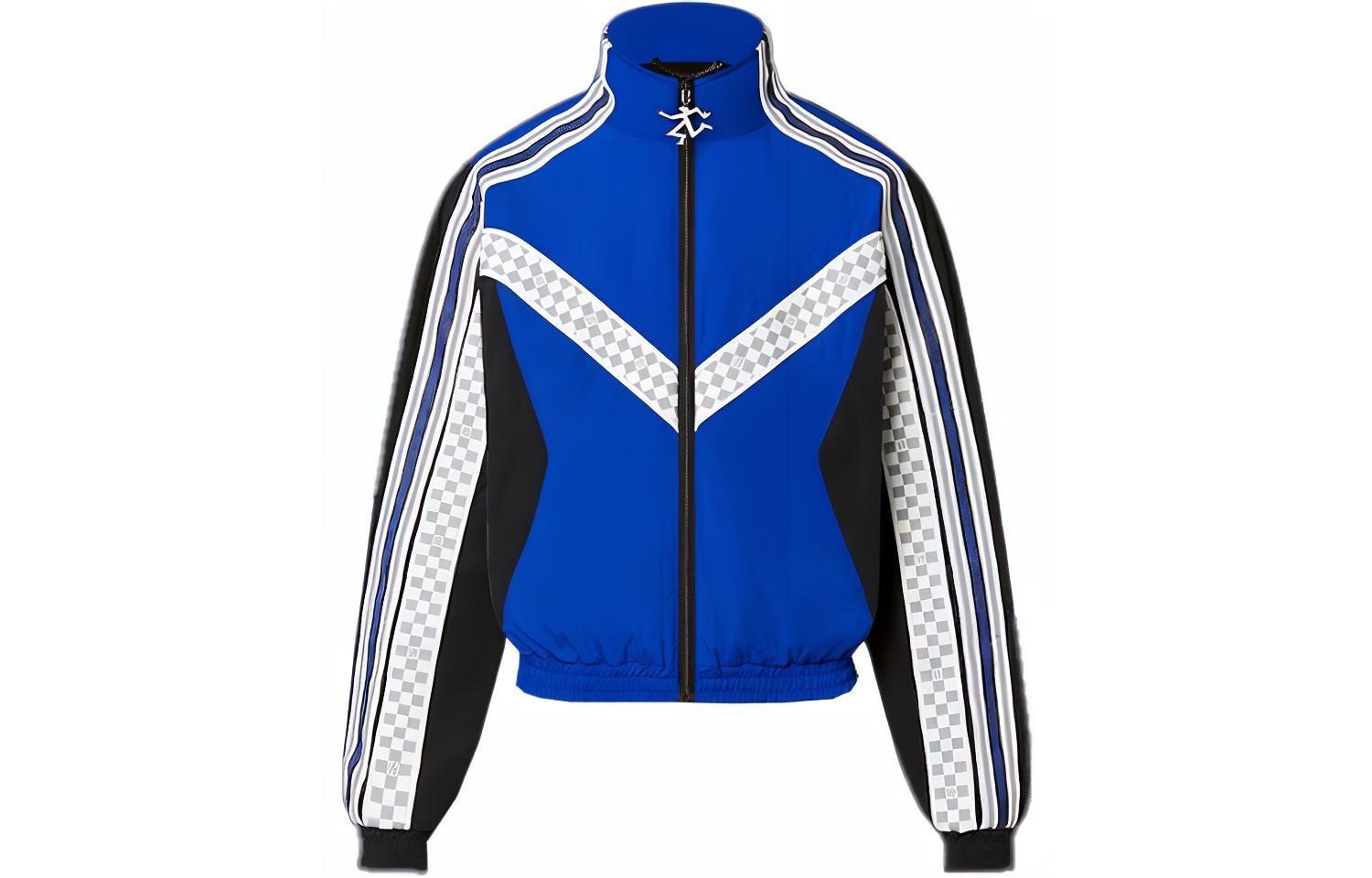 LOUIS VUITTON SS22 Striped High Neck Zip-Up Jacket Blue Mens. 1A9UG9 圖 2