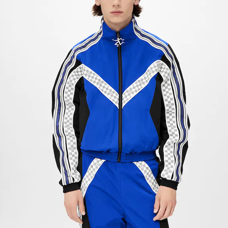 LOUIS VUITTON SS22 Striped High Neck Zip-Up Jacket Blue Mens. 1A9UG9 圖 4