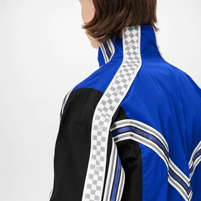 LOUIS VUITTON SS22 Striped High Neck Zip-Up Jacket Blue Mens. 1A9UG9 圖 5