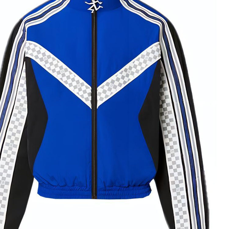 LOUIS VUITTON SS22 Striped High Neck Zip-Up Jacket Blue Mens. 1A9UG9 圖 7