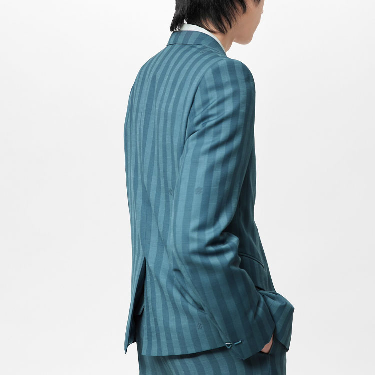 LOUIS VUITTON SS22 Striped Jacquard Multi-Pocket Long Sleeve Jacket Blue Men 1AA7BV 圖 5