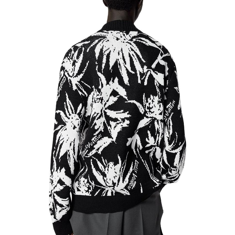 LOUIS VUITTON SS23  Black Floral Jacquard Knit Long Sleeve Sweater 1AB91G 圖 6