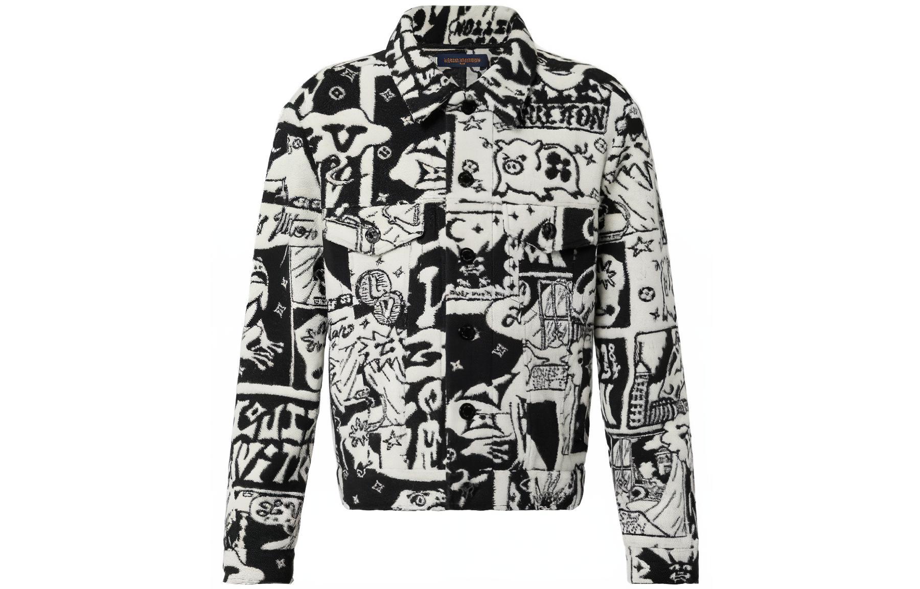 LOUIS VUITTON SS23  Black White Comic Print Jacket 1AB5DL