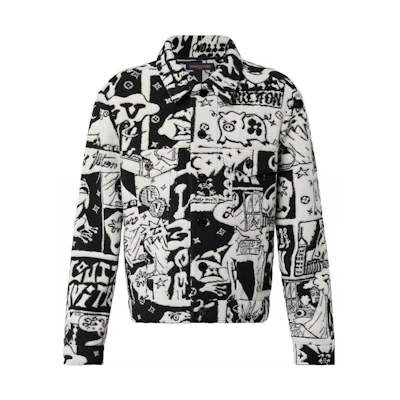 LOUIS VUITTON SS23 Black White Comic Print Jacket 1AB5DL