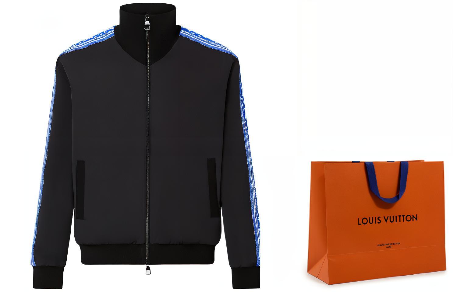 LOUIS VUITTON SS23  Black Zip-Up Logo Track Jacket with Stand Collar 1AAU50 圖 3