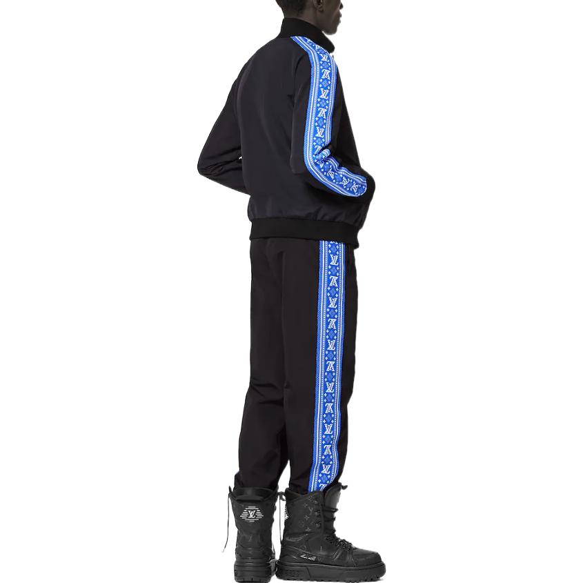 LOUIS VUITTON SS23  Black Zip-Up Logo Track Jacket with Stand Collar 1AAU50 圖 4