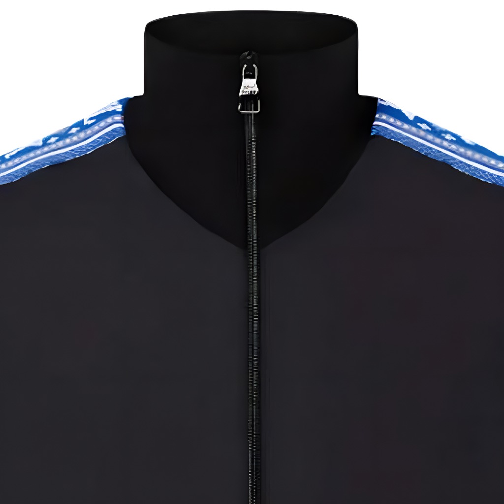 LOUIS VUITTON SS23  Black Zip-Up Logo Track Jacket with Stand Collar 1AAU50 圖 7