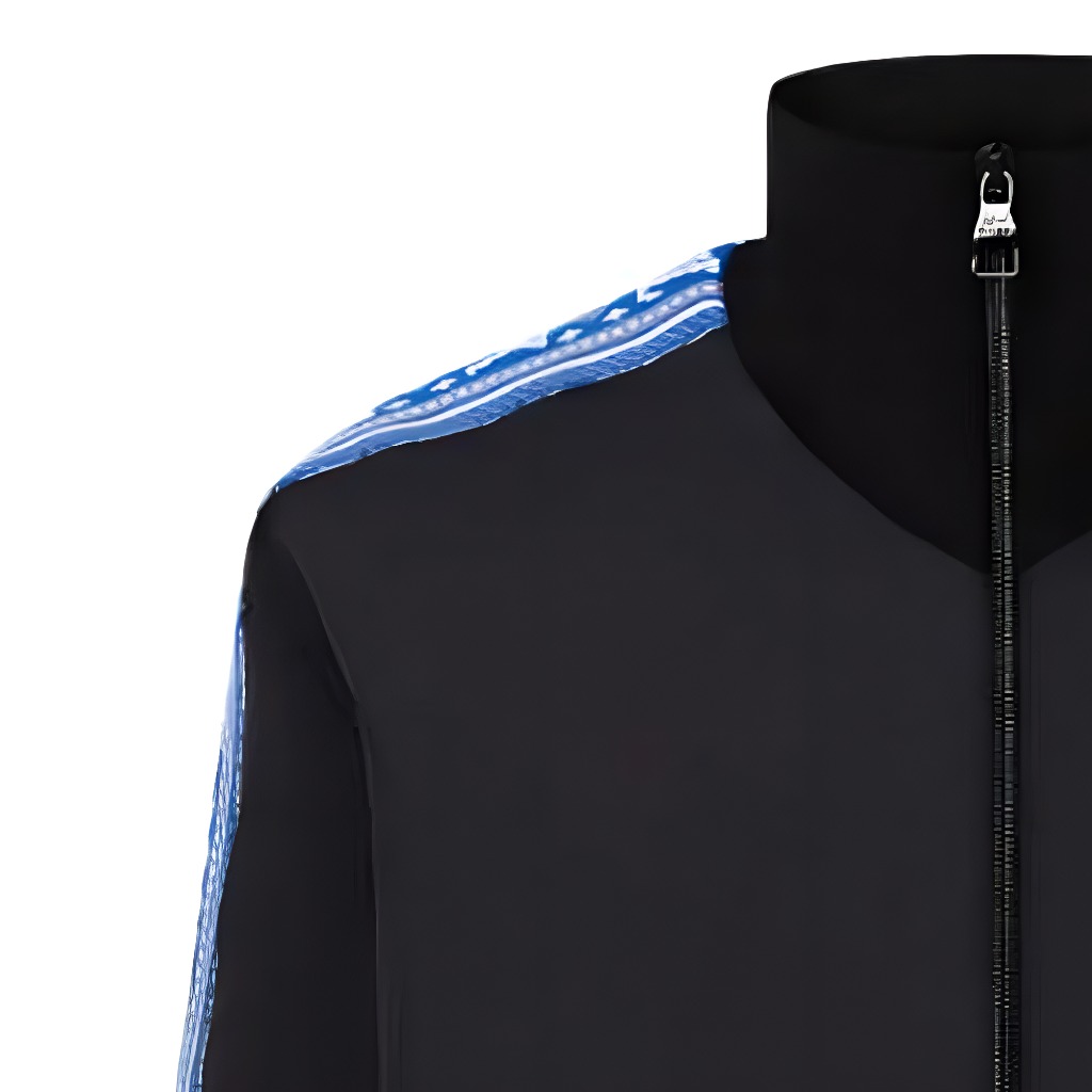 LOUIS VUITTON SS23  Black Zip-Up Logo Track Jacket with Stand Collar 1AAU50 圖 8