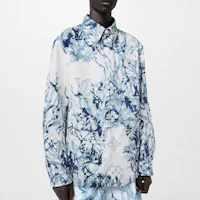 Purchase ルイヴィトン SS23 ブルーアルファベットプリント 長袖 ボタンアップシャツ. 1ABNSQ