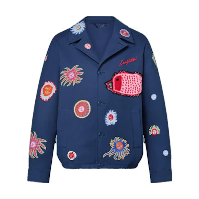 LOUIS VUITTON SS23 Blue Cartoon Embroidered Single-Breasted Jacket 1AB8HJ