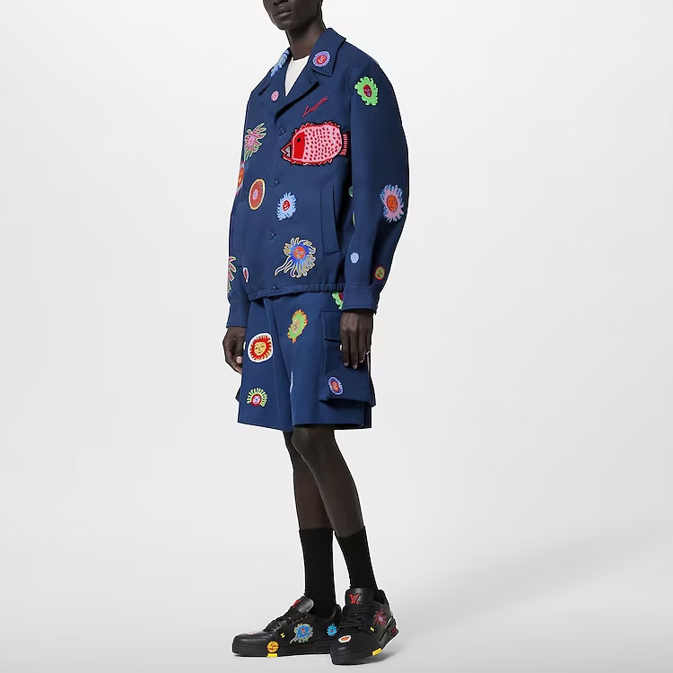 LOUIS VUITTON SS23  Blue Cartoon Embroidered Single-Breasted Jacket 1AB8HJ 圖 3