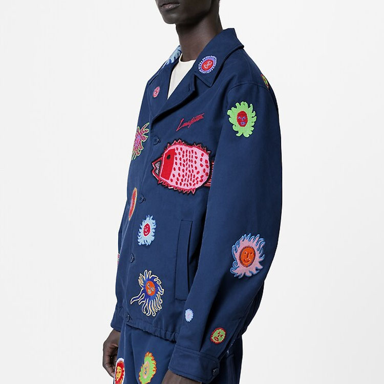 LOUIS VUITTON SS23  Blue Cartoon Embroidered Single-Breasted Jacket 1AB8HJ 圖 4