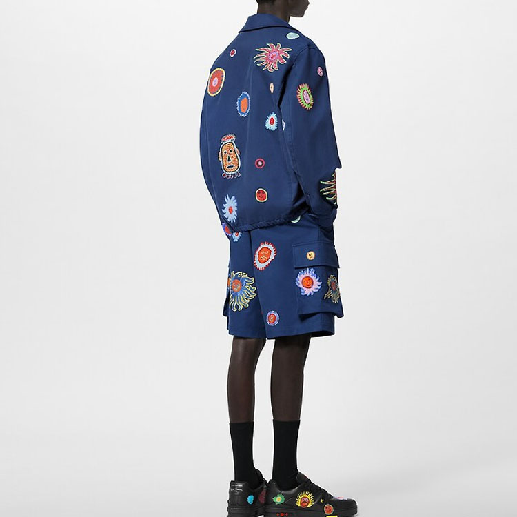 LOUIS VUITTON SS23  Blue Cartoon Embroidered Single-Breasted Jacket 1AB8HJ 圖 5