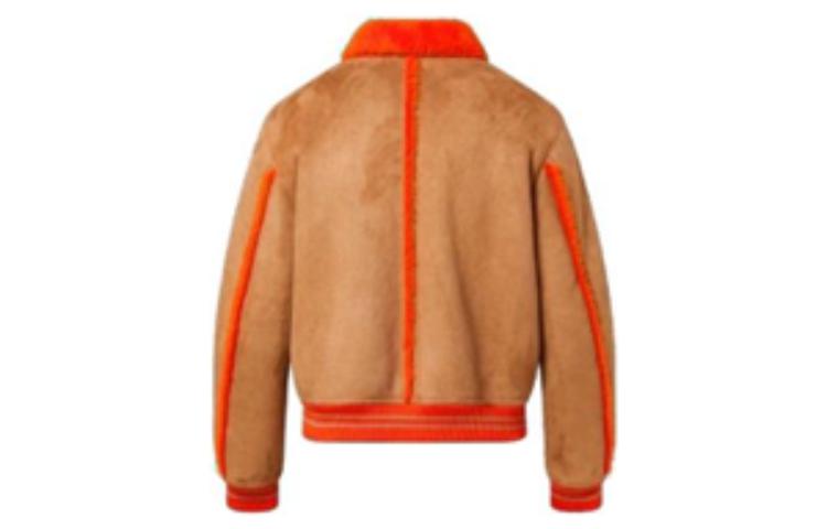 LOUIS VUITTON SS23  Brown Colorblock Fleece Collar Jacket Long Sleeve 1AAUZQ 圖 3