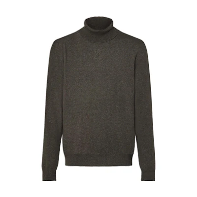 LOUIS VUITTON SS23 Embossed Logo Turtleneck Knit Sweater Deep Gray. 1AATYM