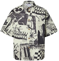 LOUIS VUITTON SS23 Ivory White Pattern Print Short-Sleeve Shirt 1AB529 LOUIS VUITTON SS23 Ivory White Pattern Print Short-Sleeve Shirt 1AB529