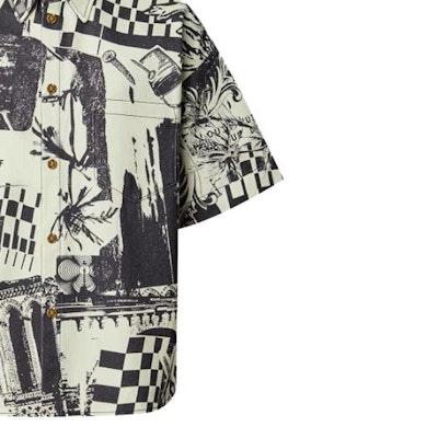 루이비통 SS23 아이보리 화이트 패턴 프린트 반팔 셔츠 1AB529 Details for 루이비통 SS23 아이보리 화이트 패턴 프린트 반팔 셔츠 1AB529