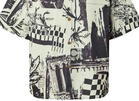 루이비통 SS23 아이보리 화이트 패턴 프린트 반팔 셔츠 1AB529 Sizing 루이비통 SS23 아이보리 화이트 패턴 프린트 반팔 셔츠 1AB529