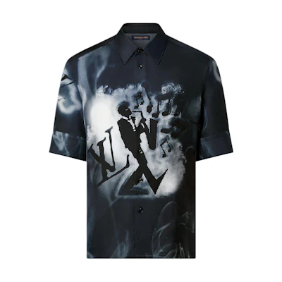 LOUIS VUITTON SS23 Jazz Print Short Sleeve Shirt Dark Blue 1AATPF