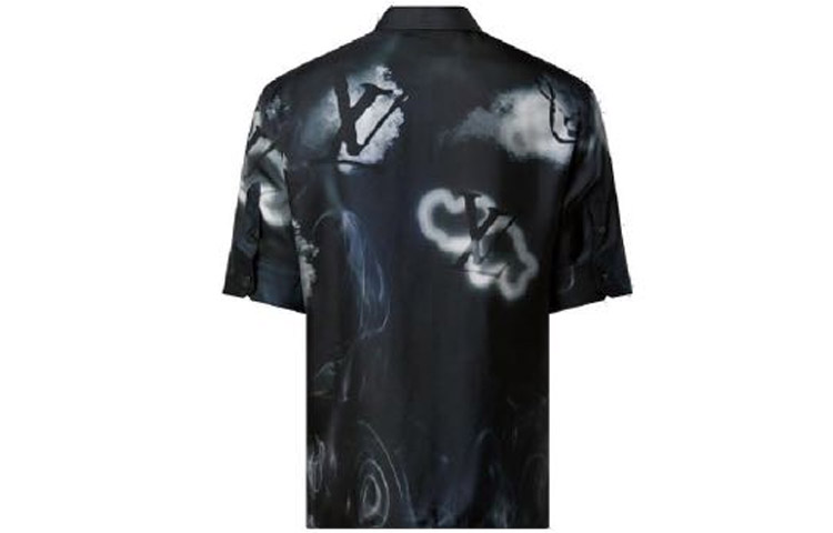 Lookbook 루이비통 SS23 재즈 프린트 반팔 셔츠 다크 블루 1AATPF