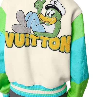 LOUIS VUITTON SS23 Jaket Varsity Multicolor dengan Sulaman Huruf Kartun 1AB96I Details for LOUIS VUITTON SS23 Jaket Varsity Multicolor dengan Sulaman Huruf Kartun 1AB96I