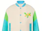 Sizing LOUIS VUITTON SS23 Jaket Varsity Multicolor dengan Sulaman Huruf Kartun 1AB96I