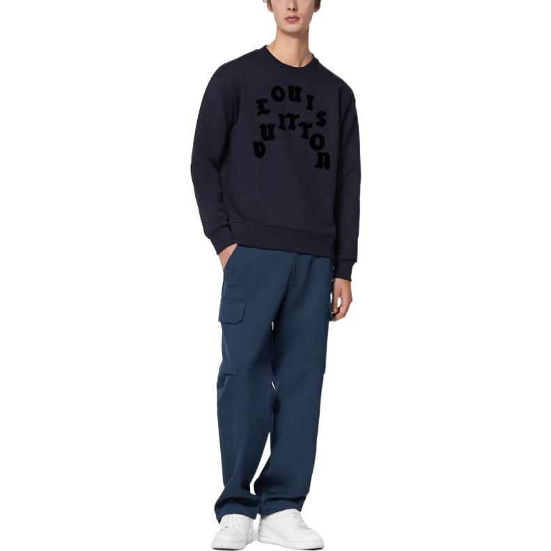 LOUIS VUITTON SS23  Navy Knit Pullover with Letter Embroidery Print 1AAU8D 圖 3