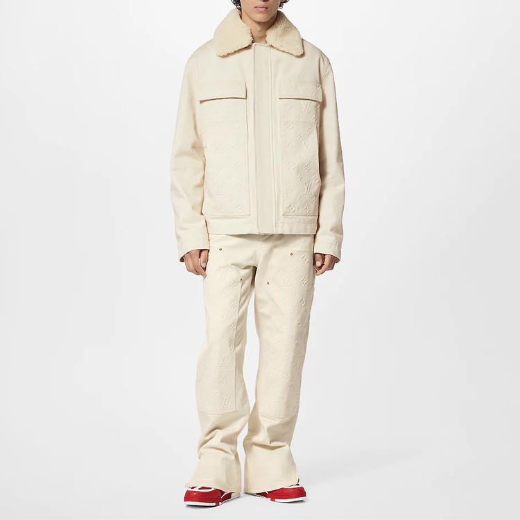 LOUIS VUITTON SS23  Off-White Jacket with Detachable Fur Collar and Pockets. 1AATGZ 圖 3