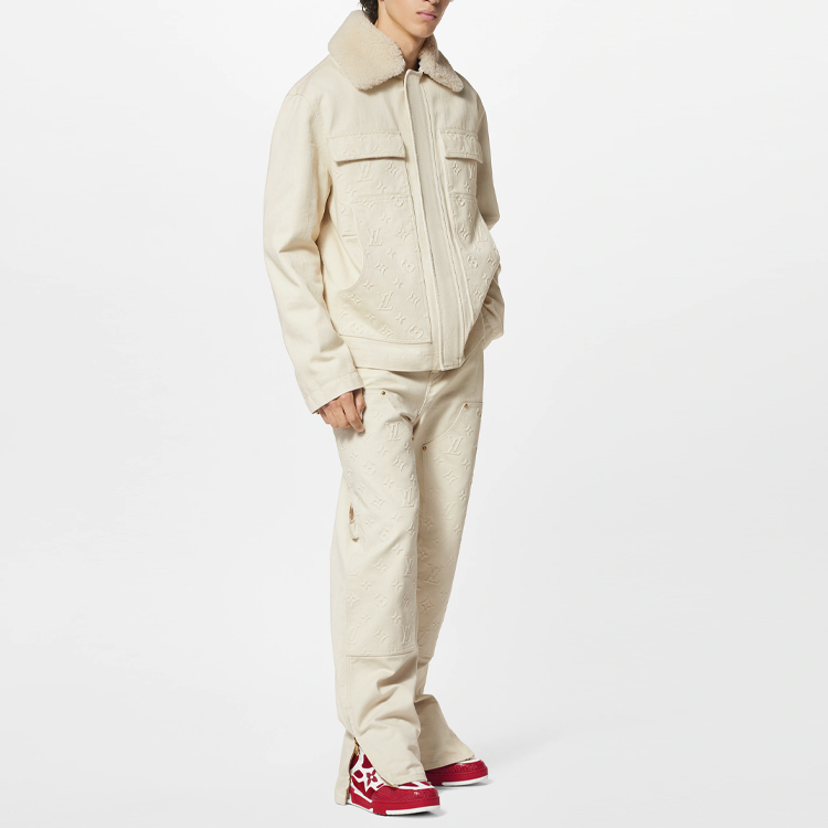 LOUIS VUITTON SS23  Off-White Jacket with Detachable Fur Collar and Pockets. 1AATGZ 圖 4
