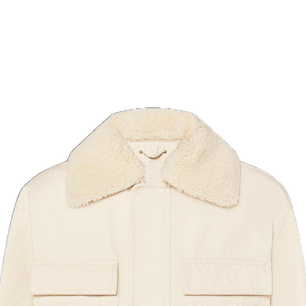 LOUIS VUITTON SS23  Off-White Jacket with Detachable Fur Collar and Pockets. 1AATGZ 圖 6