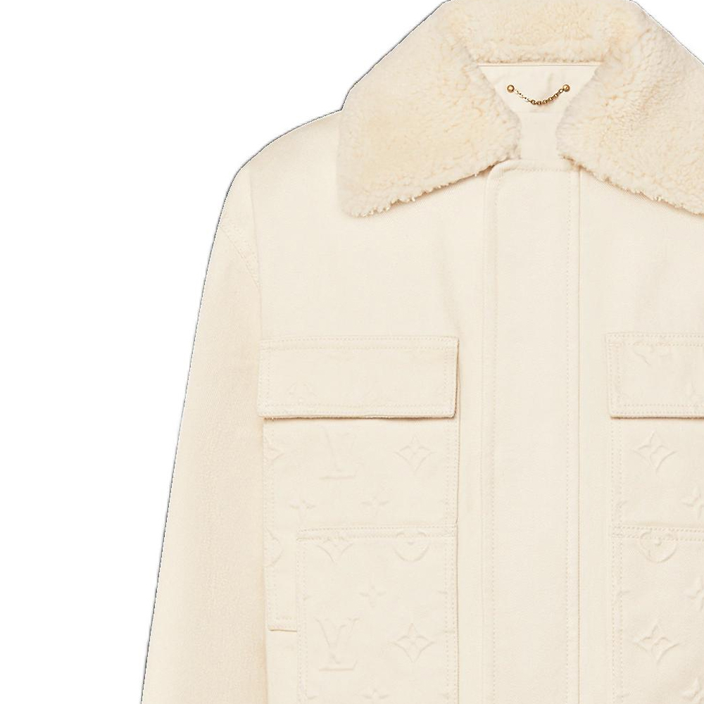 LOUIS VUITTON SS23  Off-White Jacket with Detachable Fur Collar and Pockets. 1AATGZ 圖 7