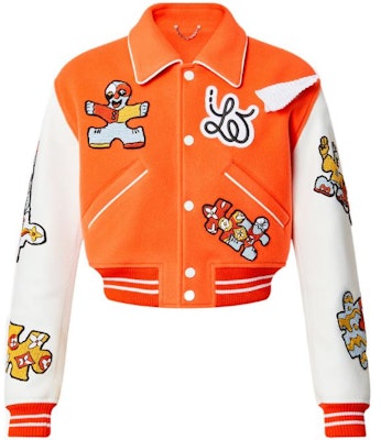 LOUIS VUITTON SS23 Orange Color-Block Embroidered Baseball Jacket. 1AB97R Order LOUIS VUITTON SS23 Orange Color-Block Embroidered Baseball Jacket. 1AB97R