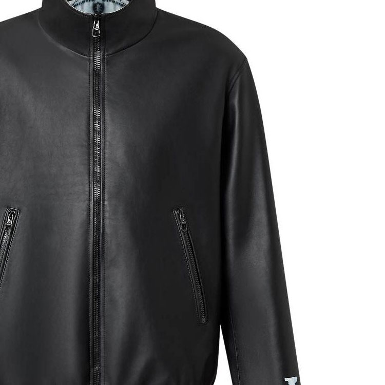 Sizing 루이비통 SS23 리버서블 숏 가죽 재킷 블랙 1AB990