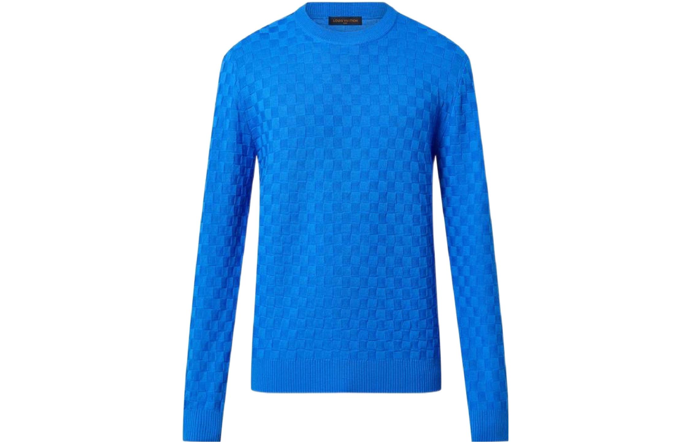Order LOUIS VUITTON SS23  Solid Color Long Sleeve Knit Sweater Blue 1AATZX