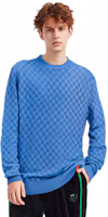 Shop LOUIS VUITTON SS23 純色長袖針織毛衣 藍色 1AATZX